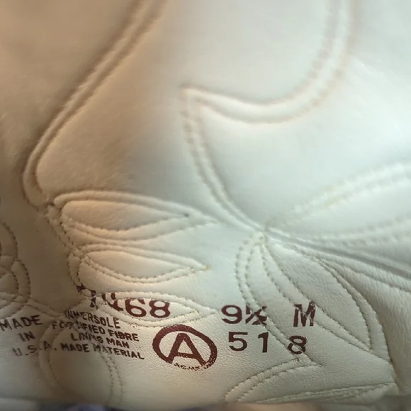 Vintage Acme Cowboy Cowgirl Boots 70's Women's 9.5 Suede Inlay Cutouts Butterfly - Picture 2 of 16